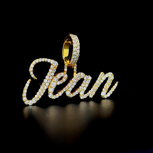 Nombre custom single layer .925 moissanite