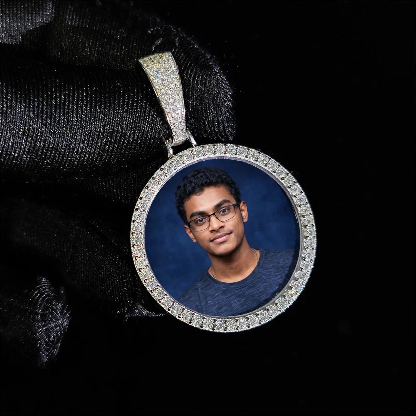 Portaretrato sencillo moissanite Plata925