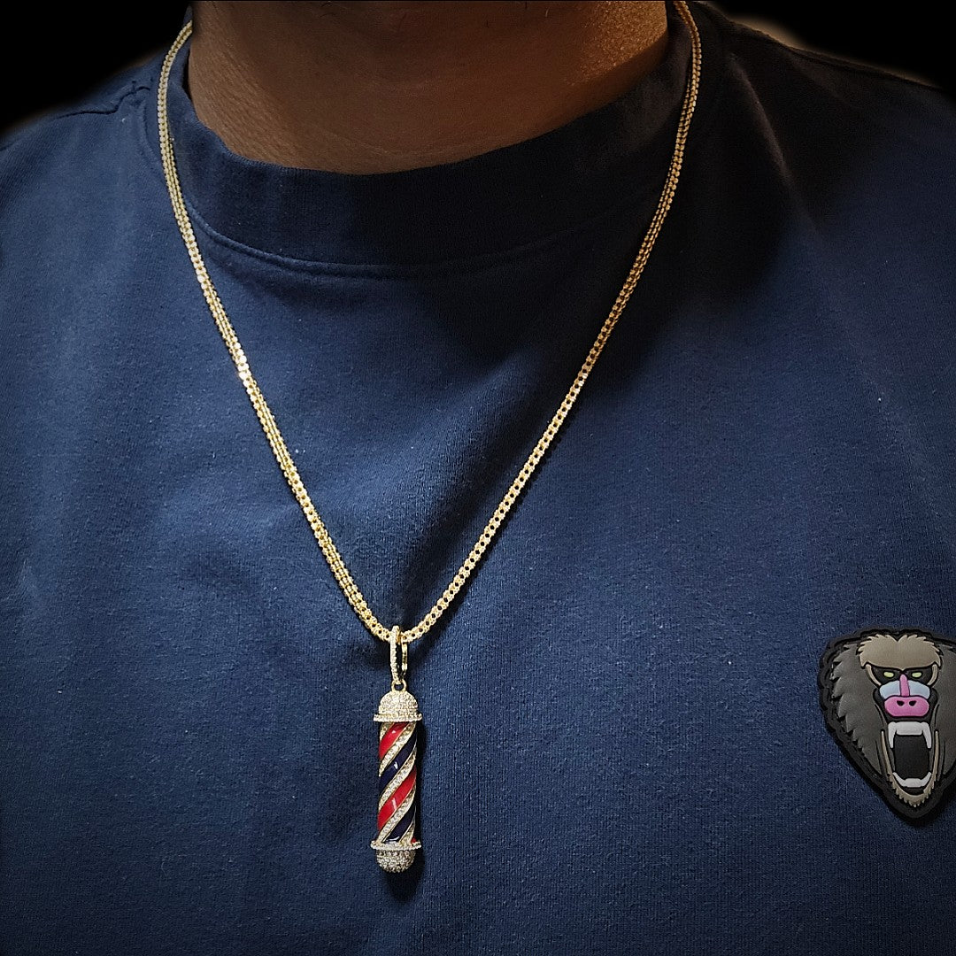 Barber pendant + ice chain 2mm