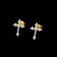 .925 cross earrings moissanite
