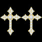 .925 cross earrings moissanite