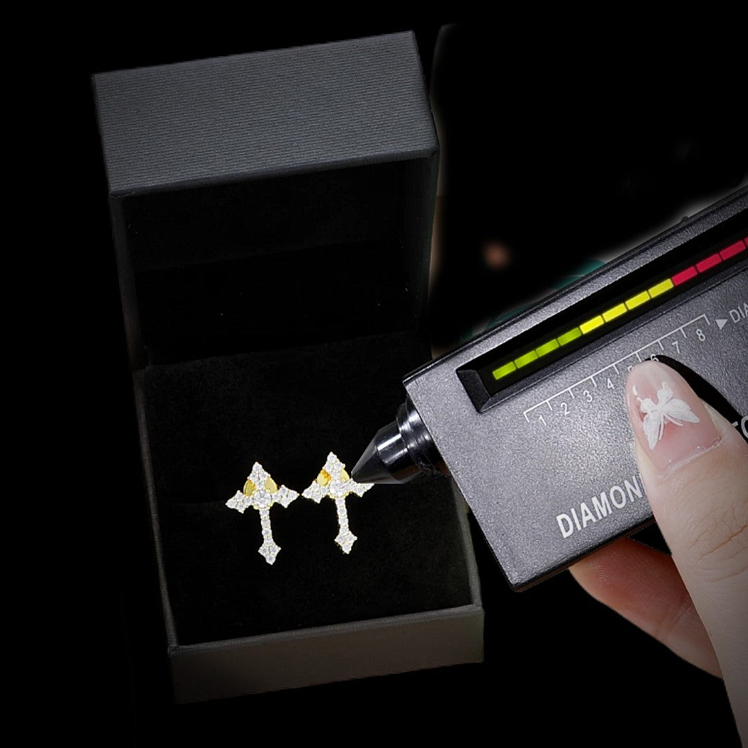 .925 cross earrings moissanite