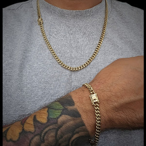 Set cuban chain and bracelet 6MM