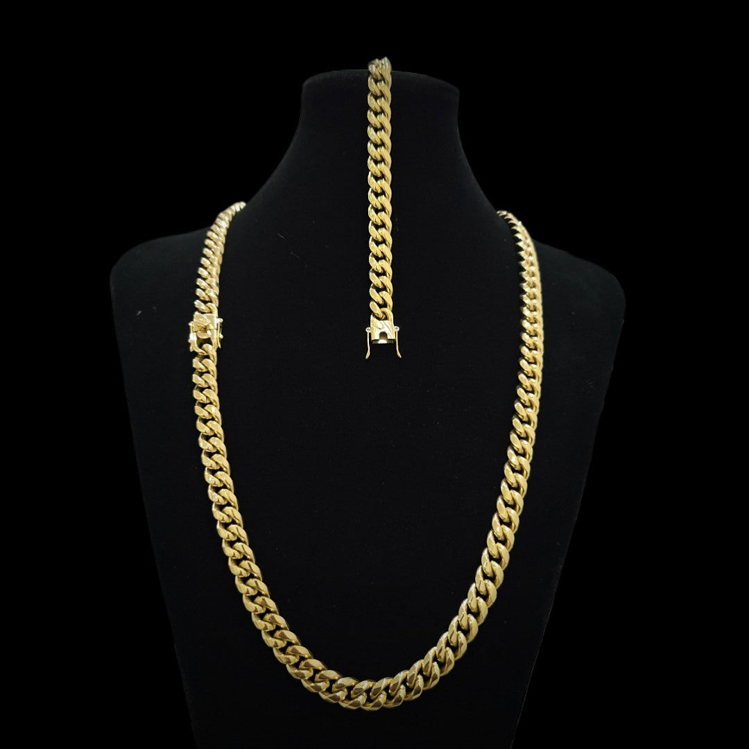 Set cuban 10mm PULSERA 9"