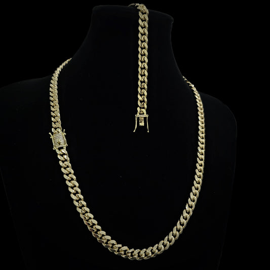 Cuban set cadena y pulsera cz lock