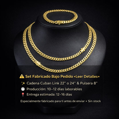 Set cubana 6mm color 14k