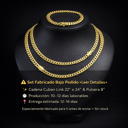 Set cubana 6mm color 14k